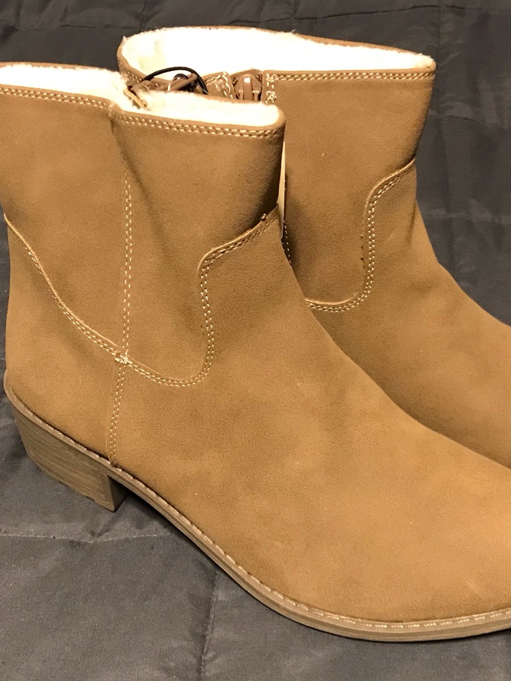 St. John's Bay Tan Suede Ankle Boots
